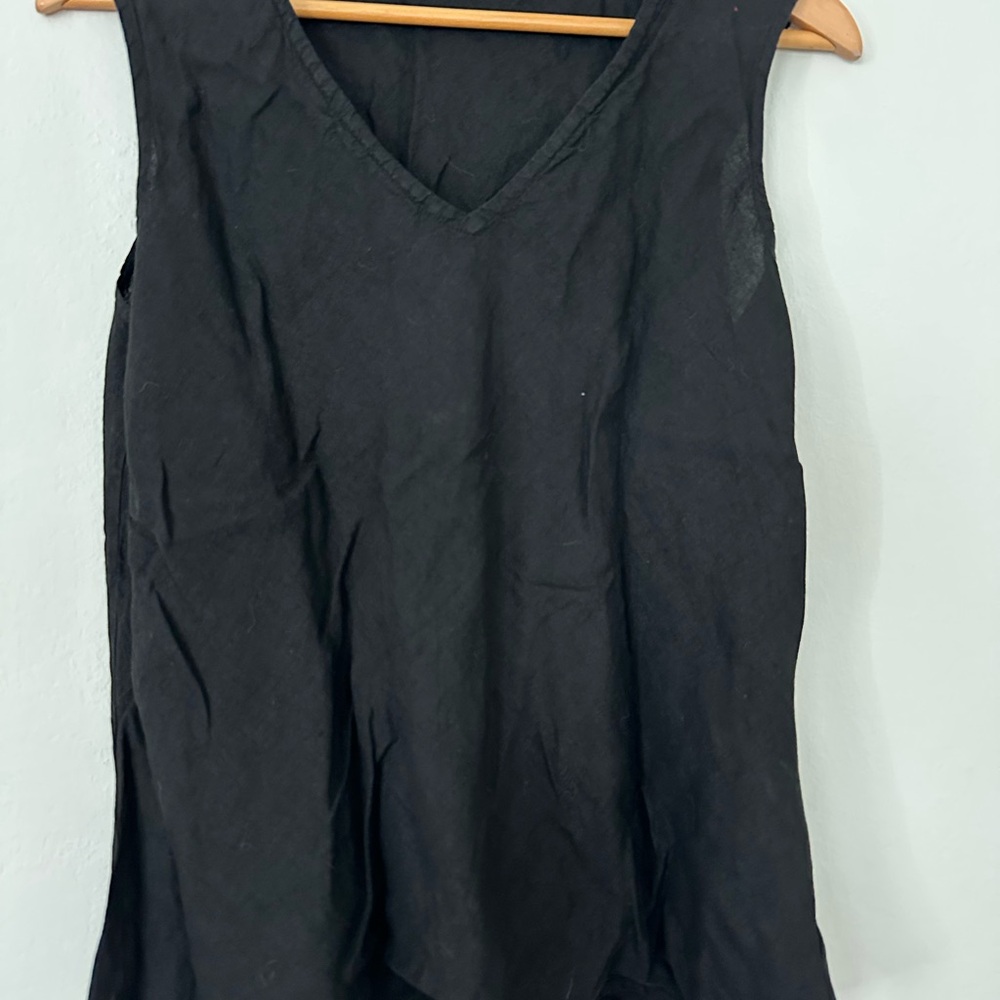 CP Shades Black Sleeveless Linen Top